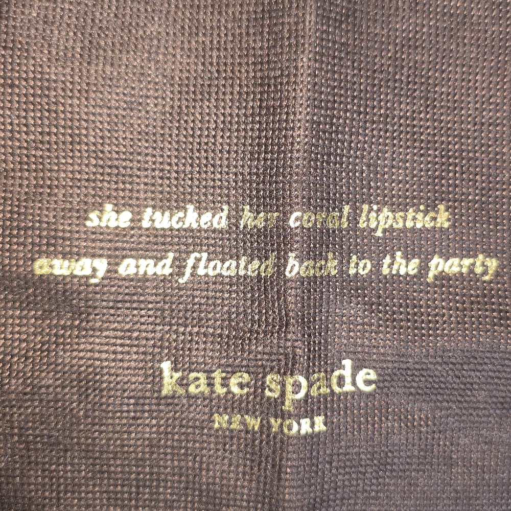 Kate Spade Brown Dust Bag Large 17x19 Logo Gold‎ Quote Pink Drawstring Storage